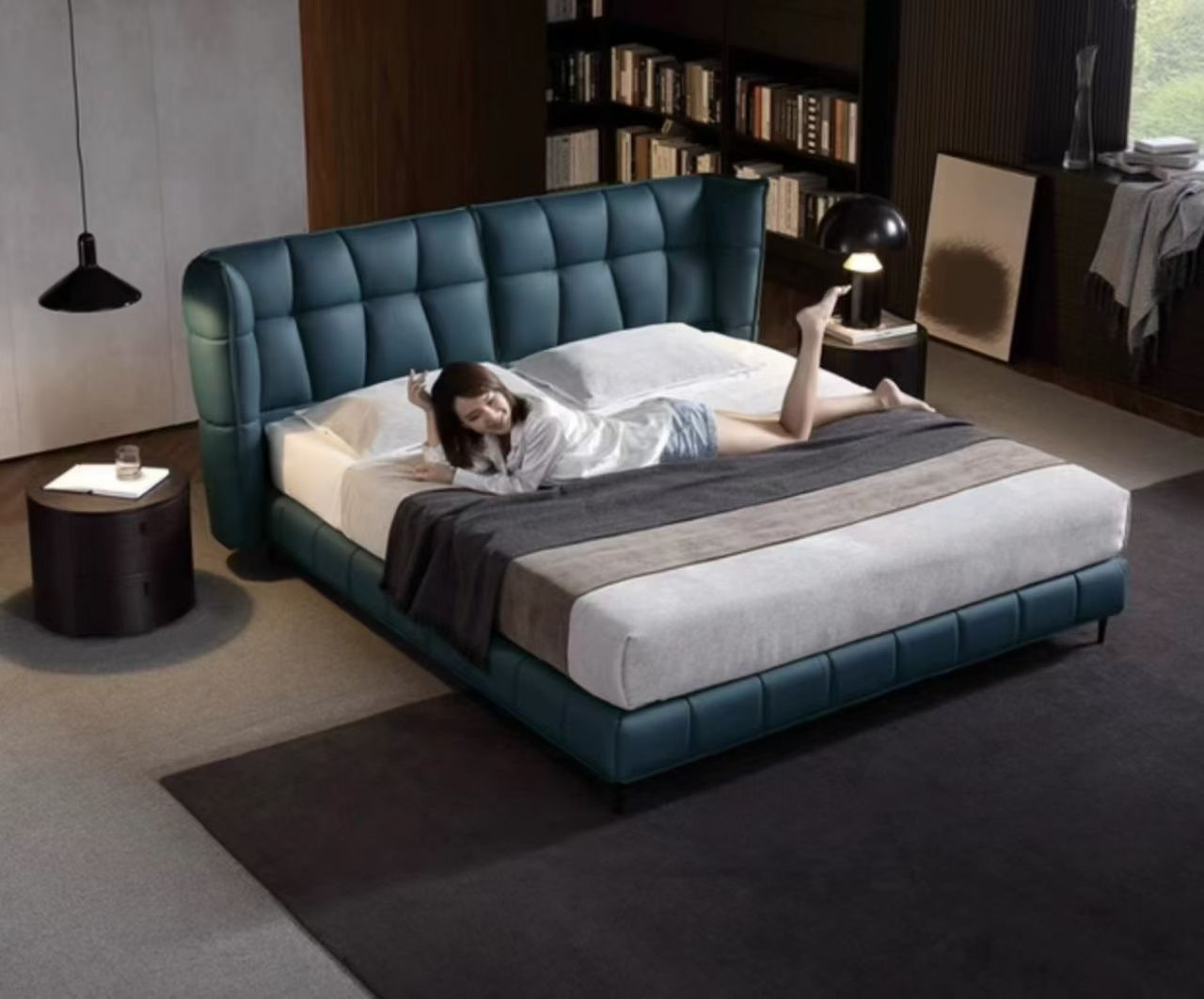 Modern Panel Upholstered Bed