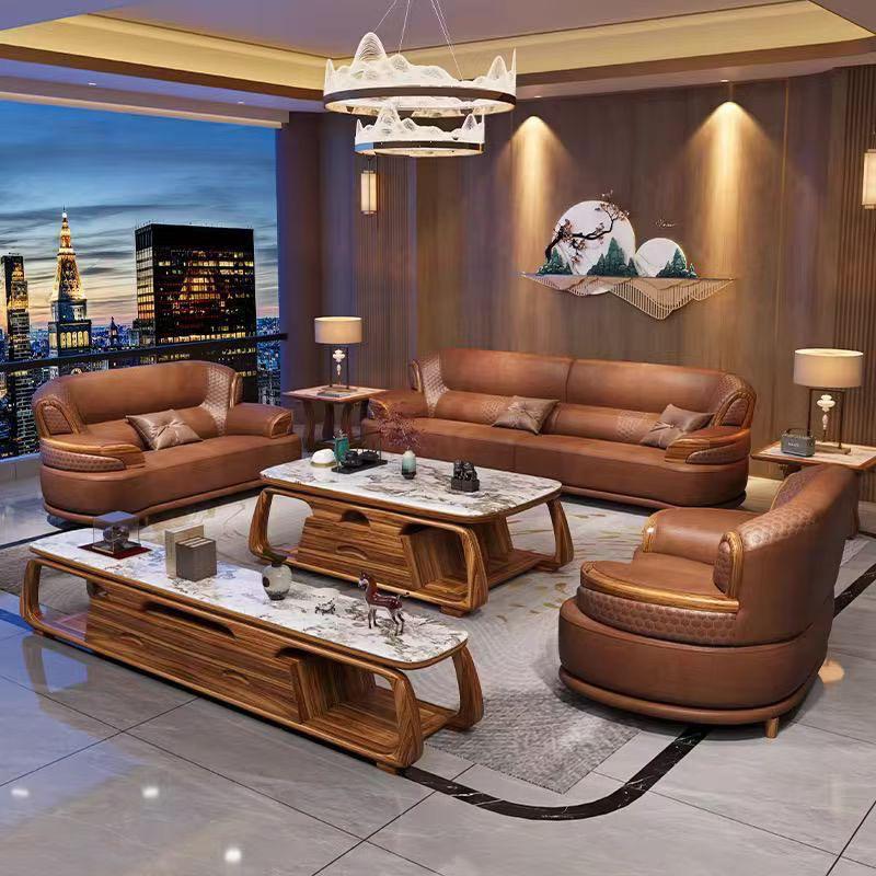 Luxury Leather Sofa Set